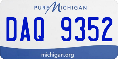 MI license plate DAQ9352