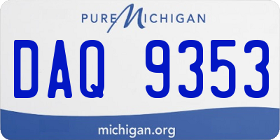 MI license plate DAQ9353