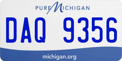 MI license plate DAQ9356