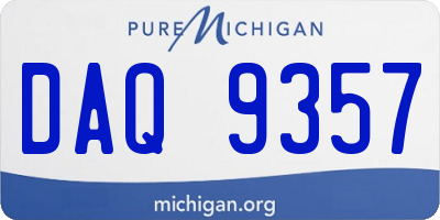 MI license plate DAQ9357