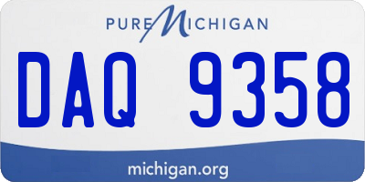 MI license plate DAQ9358
