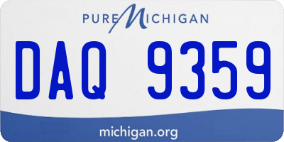 MI license plate DAQ9359