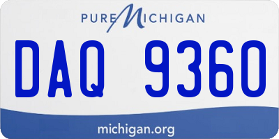 MI license plate DAQ9360