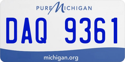 MI license plate DAQ9361