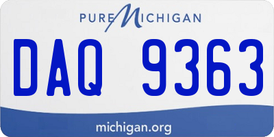 MI license plate DAQ9363