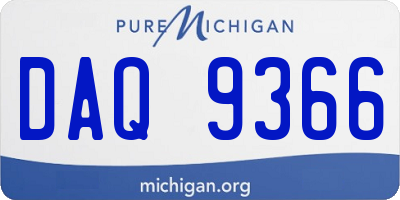 MI license plate DAQ9366
