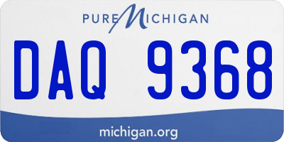MI license plate DAQ9368