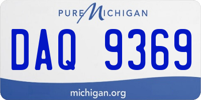 MI license plate DAQ9369