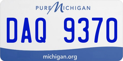 MI license plate DAQ9370