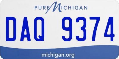 MI license plate DAQ9374
