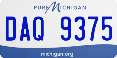 MI license plate DAQ9375