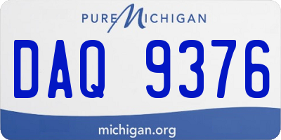 MI license plate DAQ9376