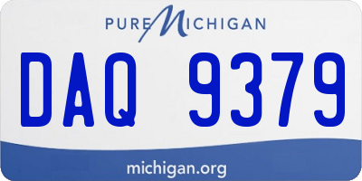 MI license plate DAQ9379
