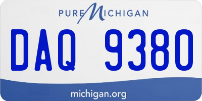 MI license plate DAQ9380