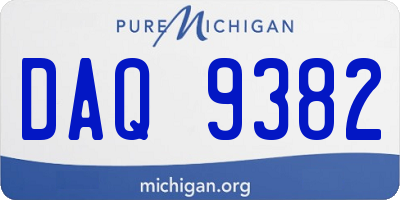 MI license plate DAQ9382