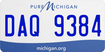 MI license plate DAQ9384