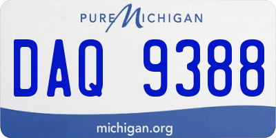 MI license plate DAQ9388