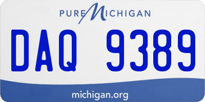 MI license plate DAQ9389