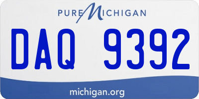 MI license plate DAQ9392