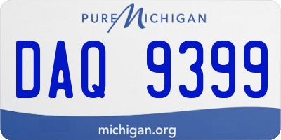 MI license plate DAQ9399