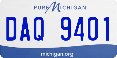 MI license plate DAQ9401