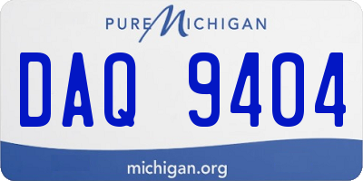 MI license plate DAQ9404