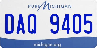 MI license plate DAQ9405