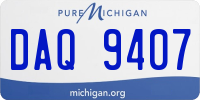 MI license plate DAQ9407