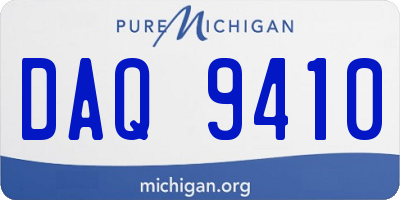 MI license plate DAQ9410