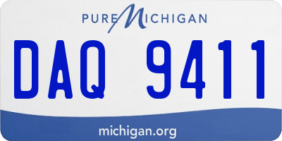 MI license plate DAQ9411