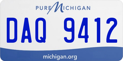 MI license plate DAQ9412