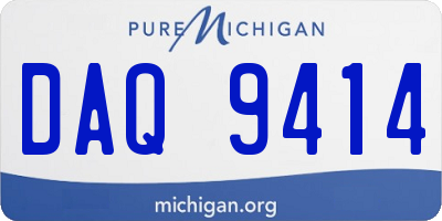 MI license plate DAQ9414