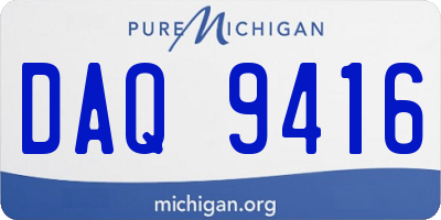 MI license plate DAQ9416