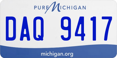 MI license plate DAQ9417
