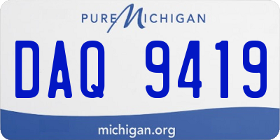 MI license plate DAQ9419