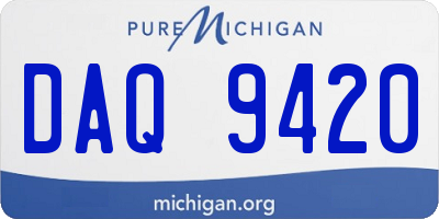MI license plate DAQ9420