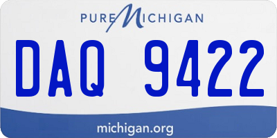 MI license plate DAQ9422