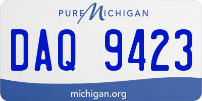 MI license plate DAQ9423