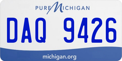 MI license plate DAQ9426