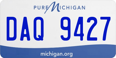 MI license plate DAQ9427