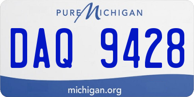 MI license plate DAQ9428