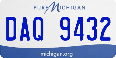 MI license plate DAQ9432