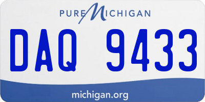 MI license plate DAQ9433