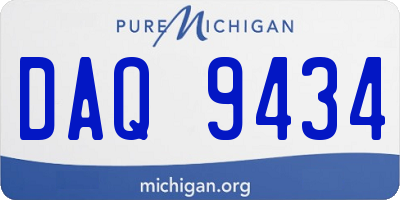 MI license plate DAQ9434