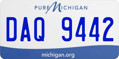 MI license plate DAQ9442