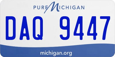 MI license plate DAQ9447