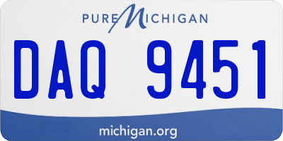 MI license plate DAQ9451