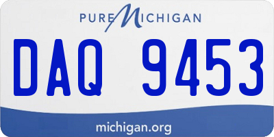 MI license plate DAQ9453