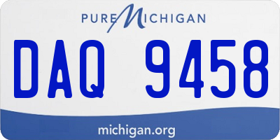 MI license plate DAQ9458