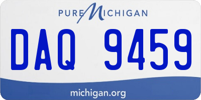 MI license plate DAQ9459